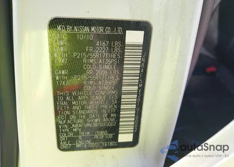 2011 Nissan Juke Sl from USA, damaged, VIN JN8AF5MV3BT010002